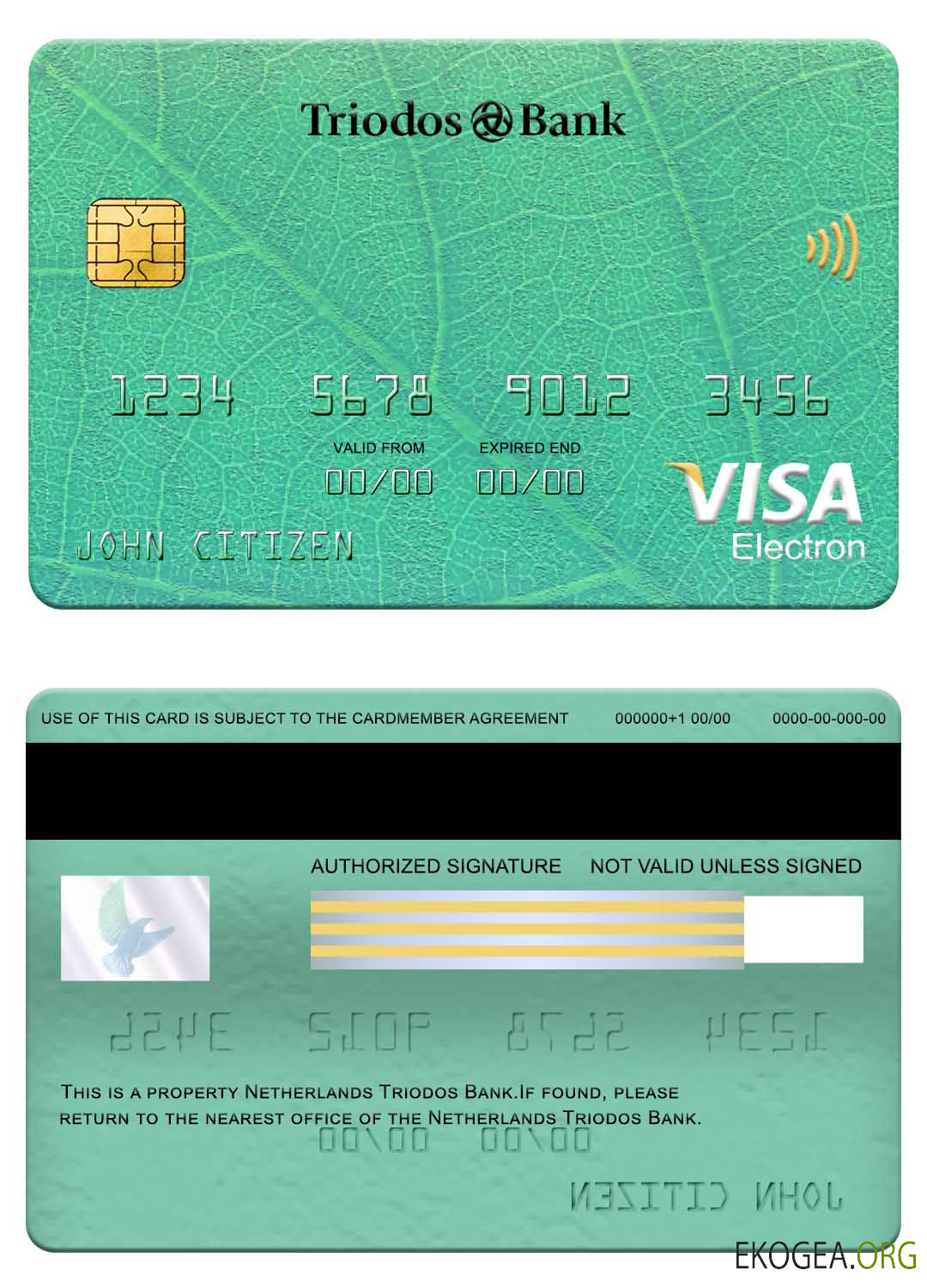 Pays Bas Carte électronique visa de la Banque Triodos